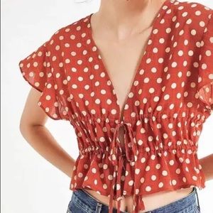 J.O.A. Polka Dot Top